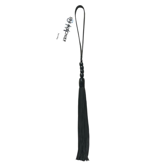 Sex & Mischief Noir Whip - Black 40 cm Rubber Whip