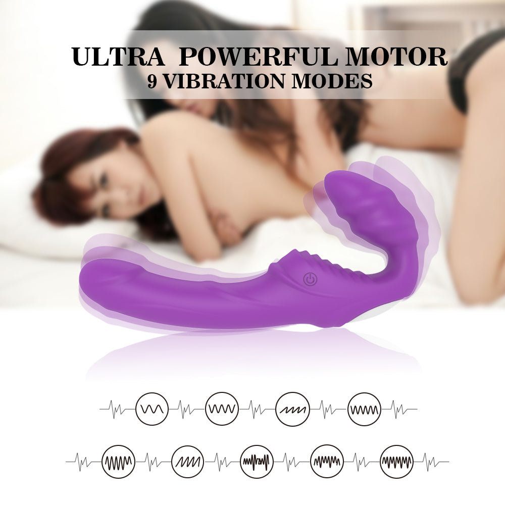 Naked Dual Ended silicone recharageable Vibrator purple - Just for you desires