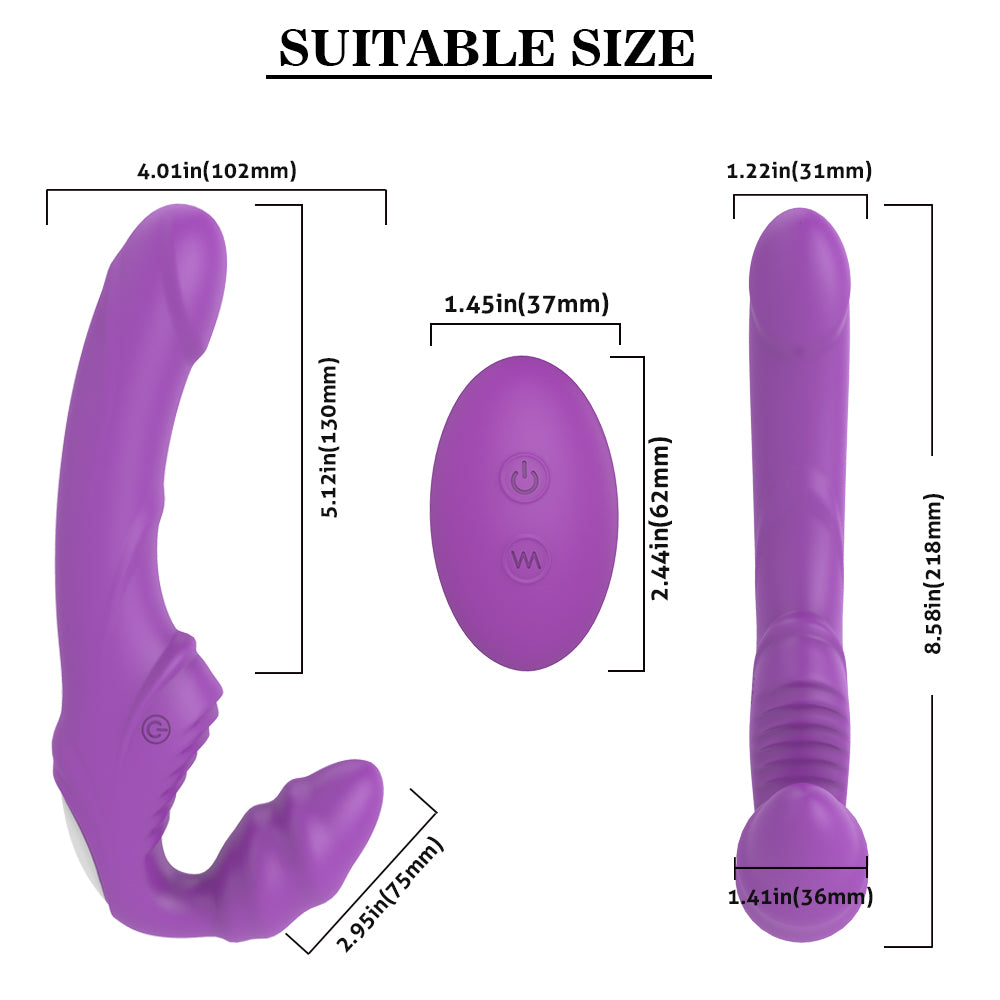 Naked Dual Ended silicone recharageable Vibrator purple - Just for you desires