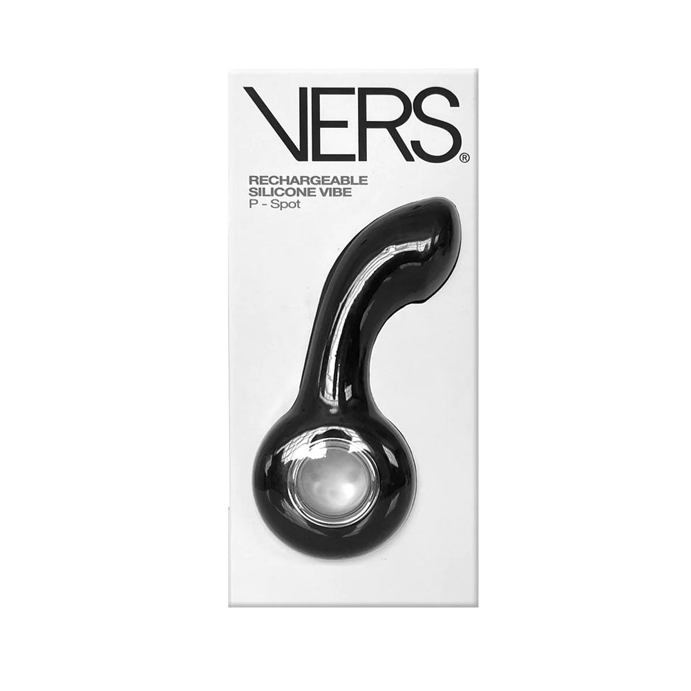 VERS Rechargeable Silicone P-Spot Vibe - Black 13 cm USB Rechargeable Prostate Massager - Just for you desires