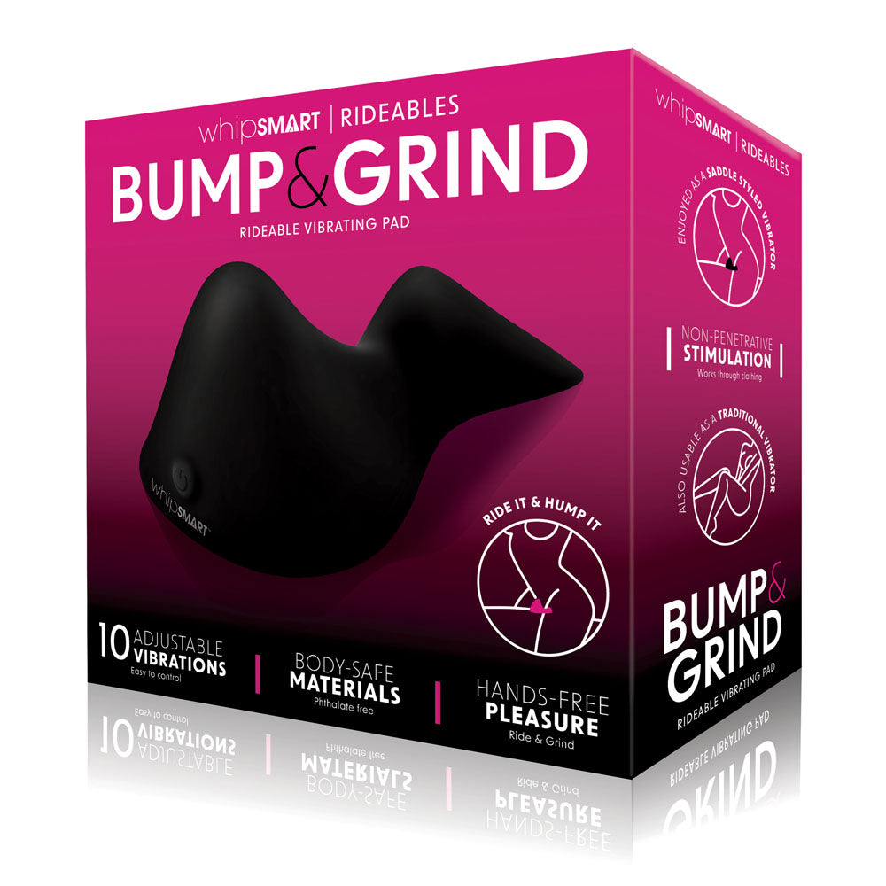 WhipSmart Bump & Grind - Black Rechargeable Rideable Vibrating Pad - Just for you desires