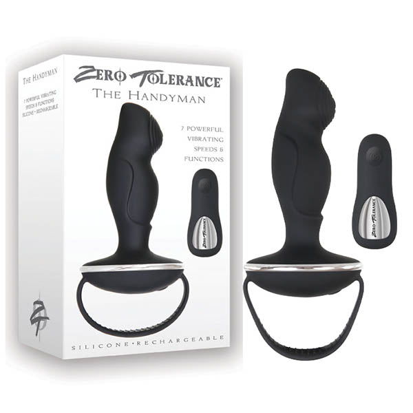 Zero Tolerance The Handyman - Black USB Rechargeable Vibrating Anal Plug with Remote - Just for you desires