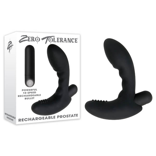 Zero Tolerance Rechargeable Prostate - Black Prostate Massager with USB Rechargeable Bullet - Just for you desires
