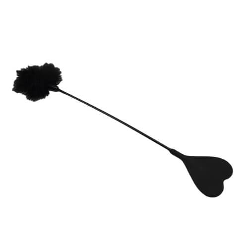Bound to Please Silicone Heart Shaped Crop with Feather Tickler - Just for you desires
